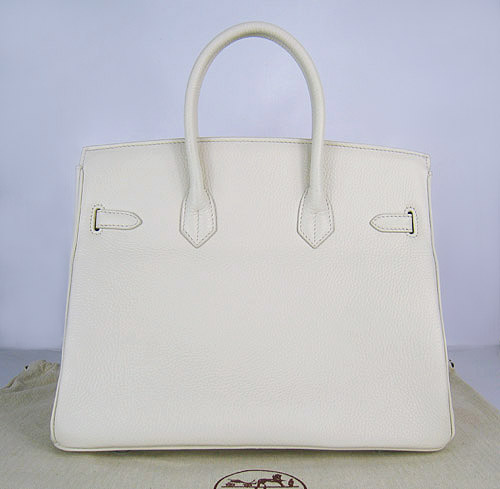 High Quality Fake Hermes Birkin 35CM Togo Leather Bag Cream 6089